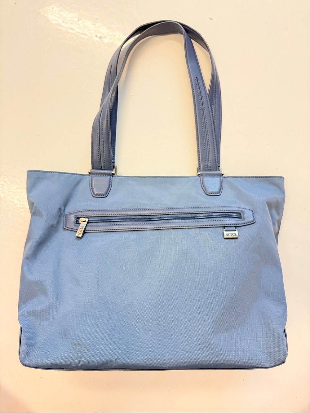 Tumi Ballistic Nylon w/ Leather Trim Tote (Blue)